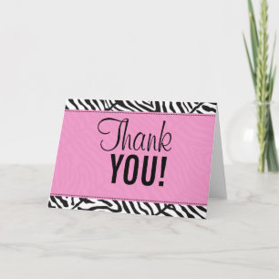 pinkzebra, Thank, YOU! Thank You Card