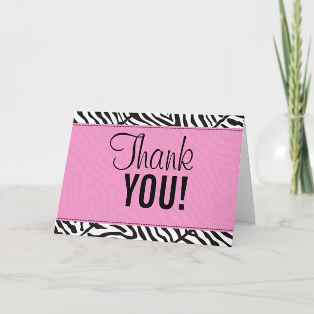 pinkzebra, Thank, YOU! Thank You Card (Front)