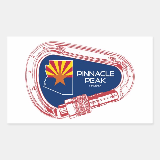 Pinnacle Peak Arizona Rock Climbing Carabiner Sticker (Front)