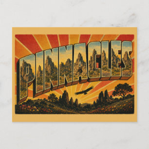 Pinnacles California Volcanic Spires Cave Art Postcard