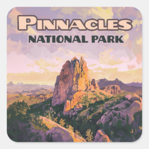 Pinnacles National Park Buttes California  Square Sticker