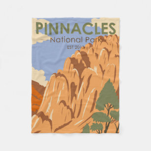 Pinnacles National Park Californi Vintage Fleece Blanket