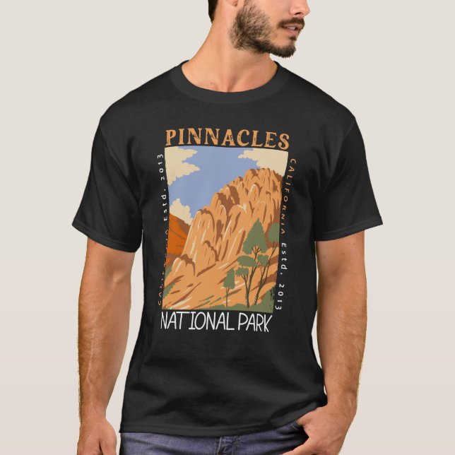 Pinnacles National Park California Distressed  T-Shirt (Front)