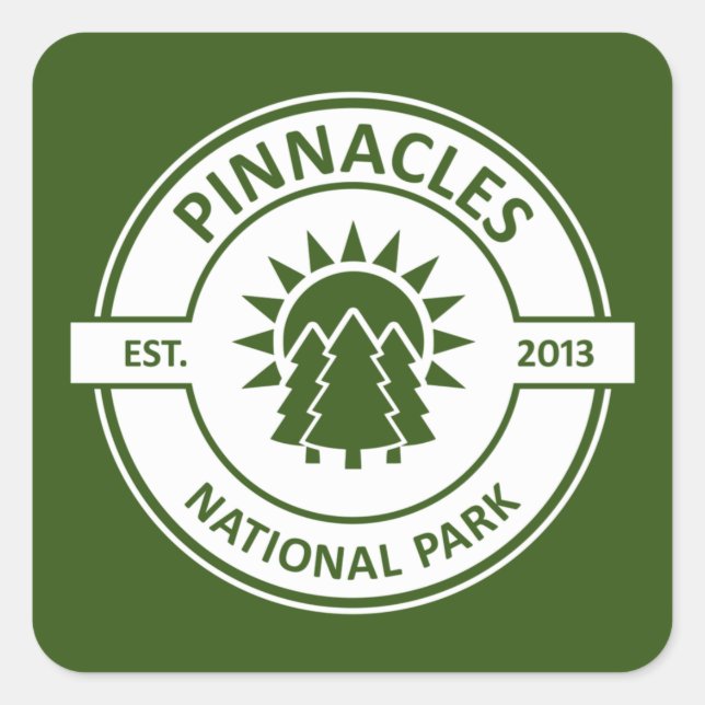 Pinnacles National Park Sun Trees Square Sticker (Front)