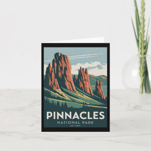 Pinnacles National Park Vintage Camping Hiking Men Card