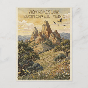 Pinnacles National Park Vintage Travel Postcard