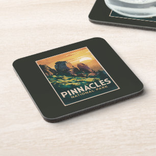 Pinnacles National Park Watercolor Illustration Coaster