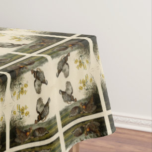 Pinnated Grouse (Grous) Audubon's Birds of America Tablecloth