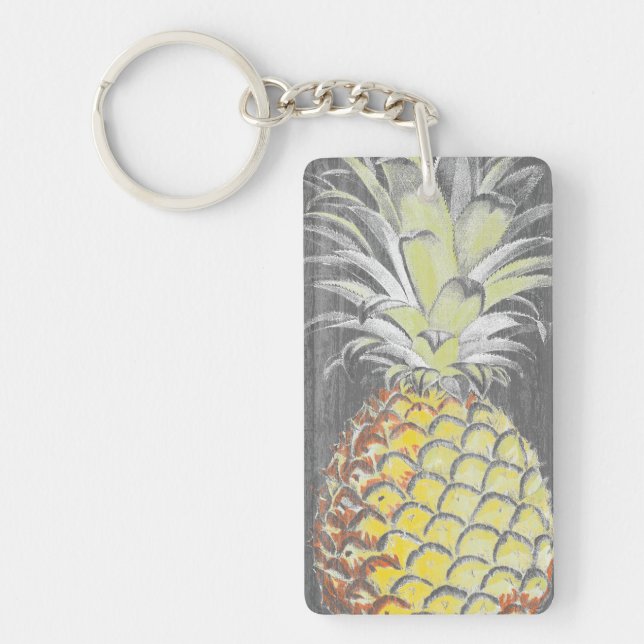 Pinneapple jaune tropical sur le gris (Devant)