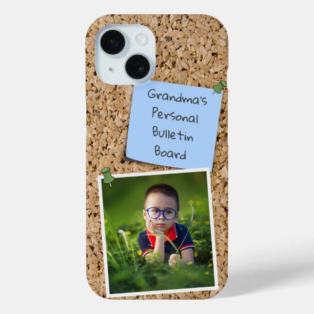 Pinned Blue Note Template Custom Photo Case-Mate iPhone Case (Back)