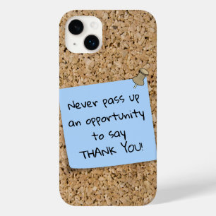 Pinned Blue Note Template Message Cork Board Case-Mate iPhone 14 Plus Case