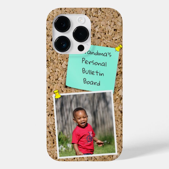 Pinned Teal Note Template Custom Photo Case-Mate iPhone Case (Back)