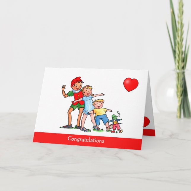Pinocchio et amis l'amour - Carte d'anniversaire (Devant)