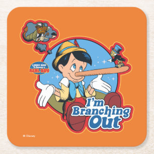 Pinocchio I'm Branching Out Square Paper Coaster