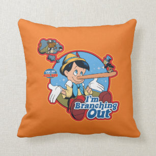 Pinocchio   I'm Branching Out Throw Pillow