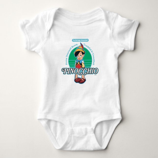 Pinocchio | No Strings Attached Baby Bodysuit (Front)