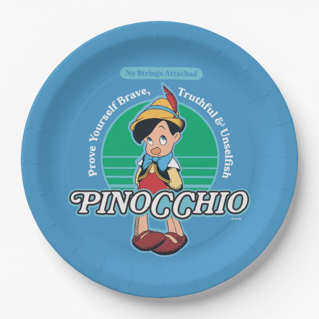 Pinocchio | No Strings Attached Paper Plate (Front)