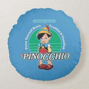 Pinocchio   No Strings Attached Round Pillow