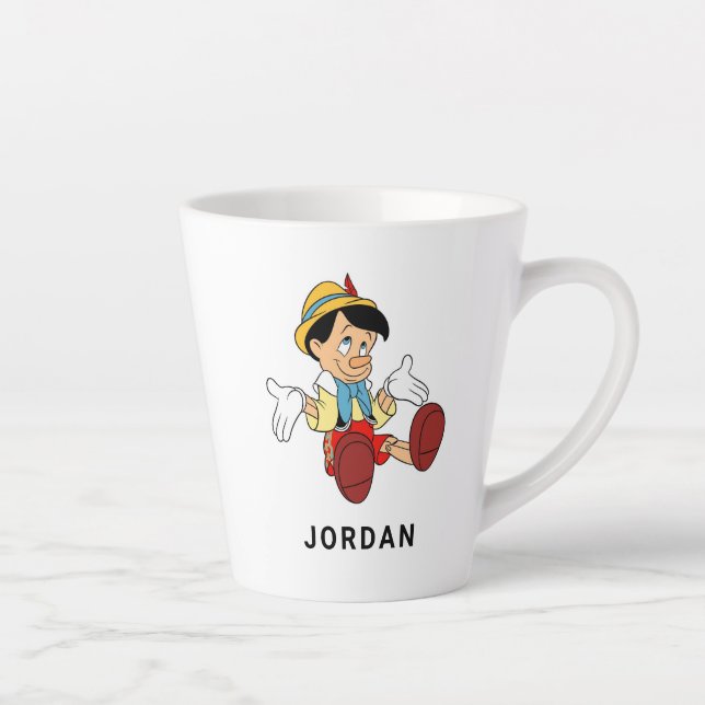 Pinocchio Shrugging His Shoulders Disney Latte Mug (Right)