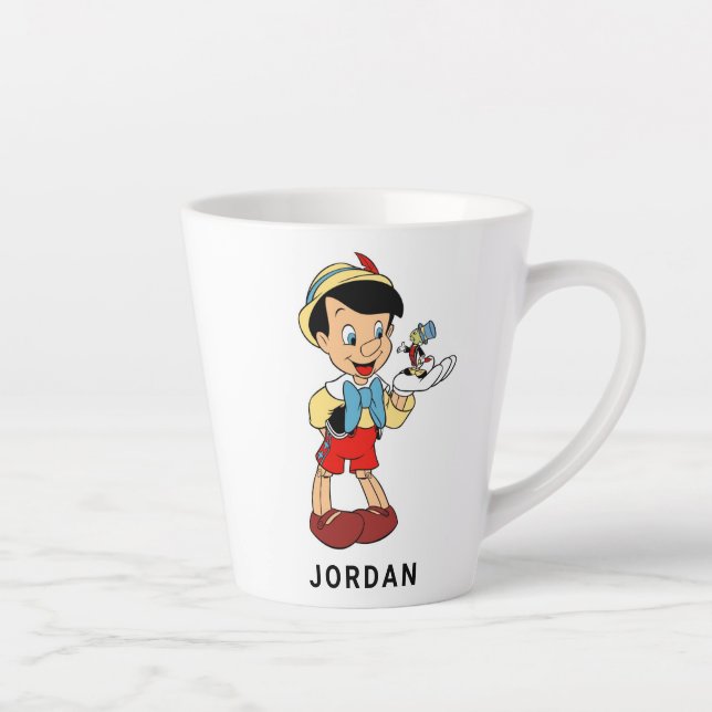 Pinocchio with Jiminy Cricket Disney Latte Mug (Right)
