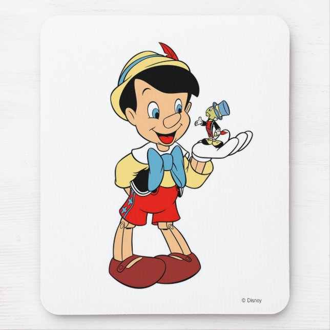 Pinocchio with Jiminy Cricket Disney Mouse Pad (Front)