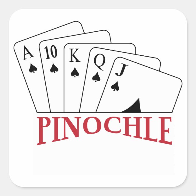 Pinochle Cards Square Sticker (Front)