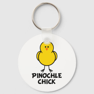 Pinochle Chick Keychain