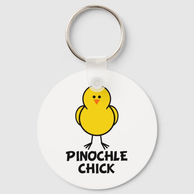 Pinochle Chick Keychain (Front)