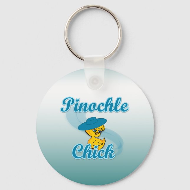 Pinochle Chick Keychain (Front)