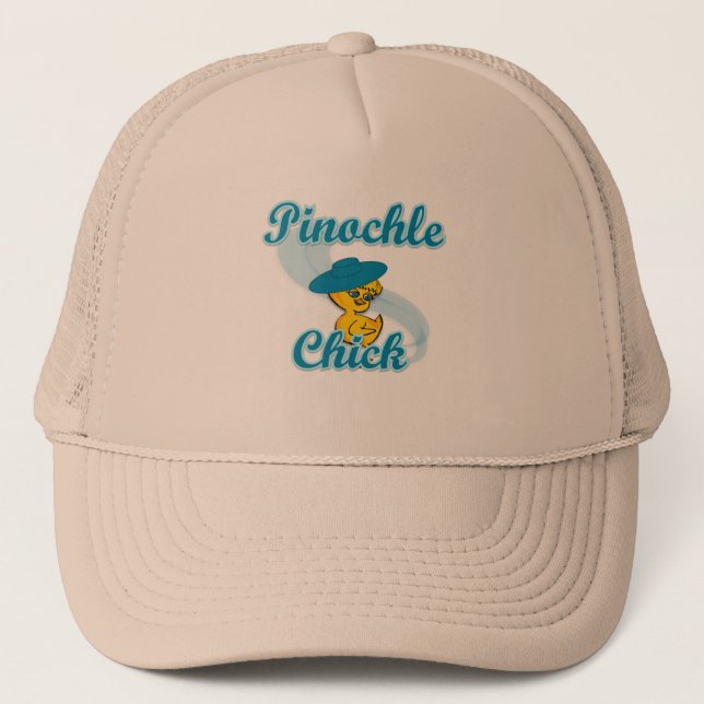 Pinochle Chick Trucker Hat (Front)