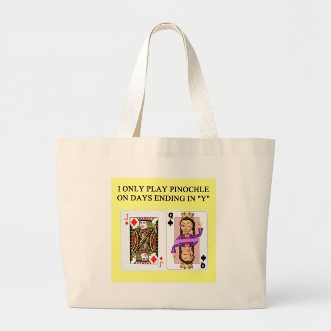 pinochle game player large tote bag (Front)