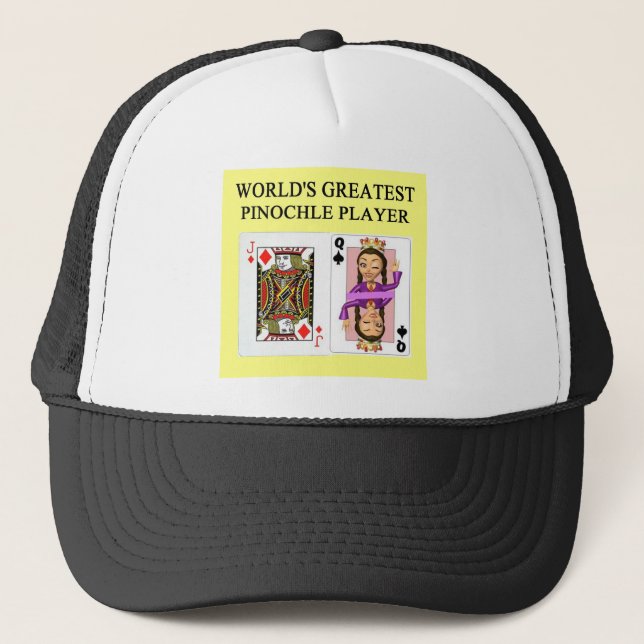 pinochle game player trucker hat (Front)