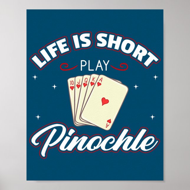 Pinochle Game Rules Cards Double Deck Points Poster (Front)