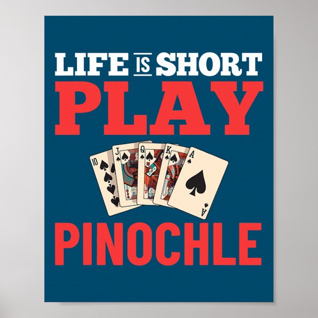 Pinochle Game Rules Cards Double Deck Points Poster (Front)