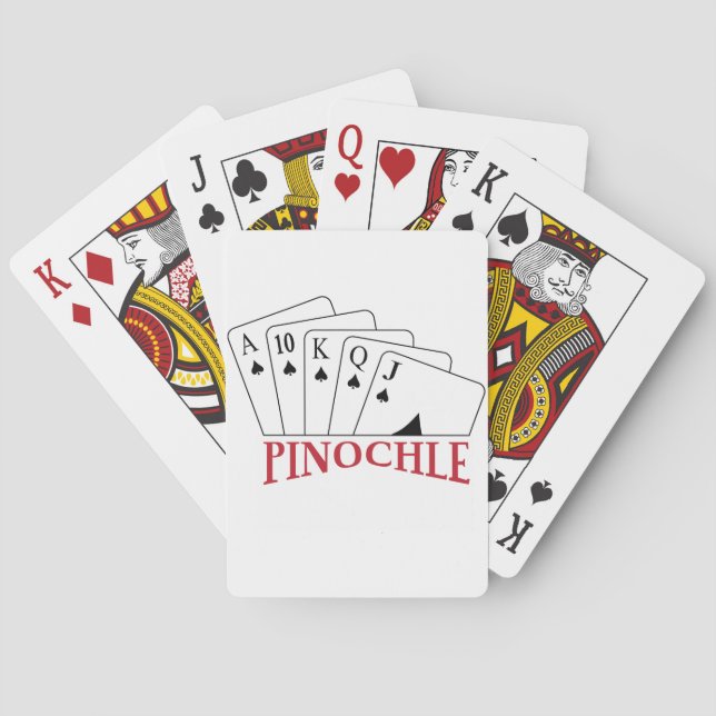 Pinochle Logo On Standard Playing Cards (Back)