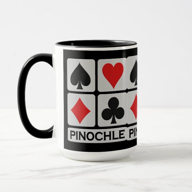Pinochle Player mug - choose style & colour (Left)