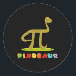 Pinosaur Funny Pi Day Dinosaur Math Lover Science  Classic Round Sticker<br><div class="desc">Pinosaur Funny Pi Day Dinosaur Math Lover Science Teacher _1</div>