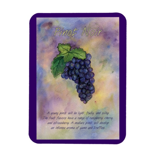 Pinot Noir Vin Raisins Peinture Art Magnet (Vertical)