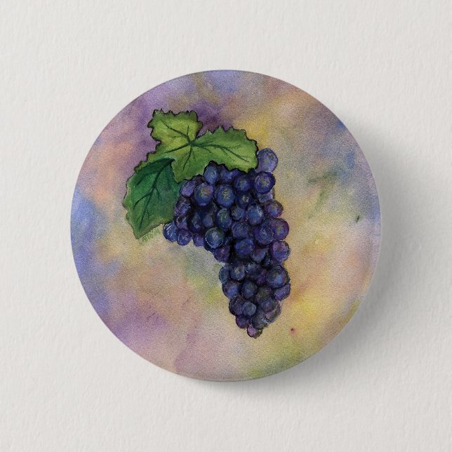 Pinot Noir Wine Grapes Button (Front)