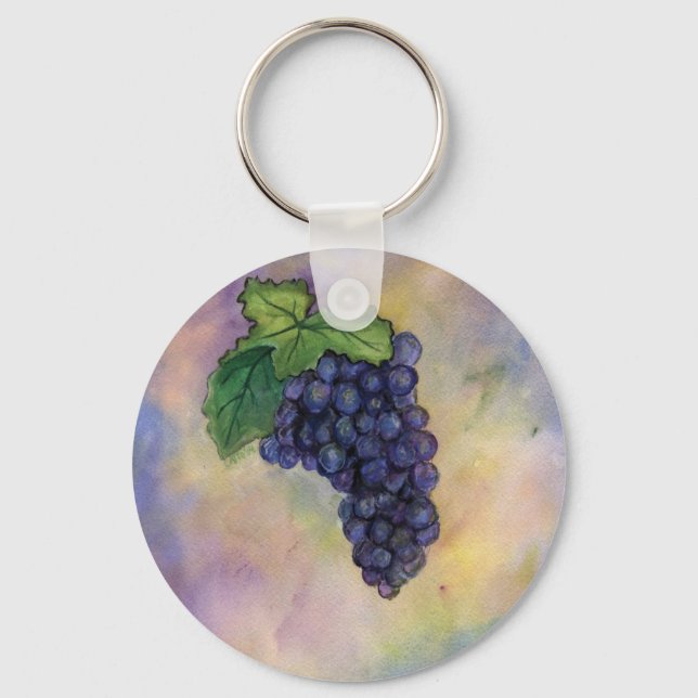Pinot Noir Wine Grapes Keychain (Front)