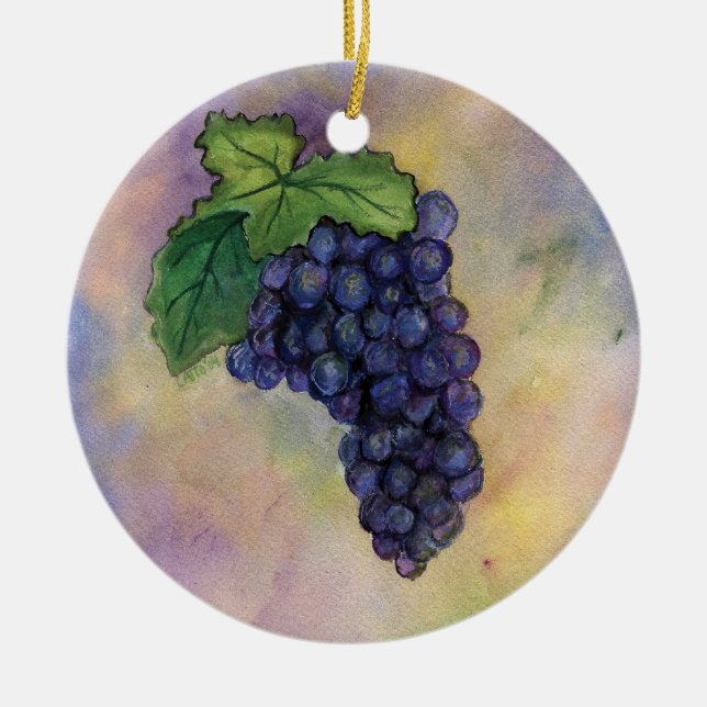 Pinot Noir Wine Grapes Ornament (Front)