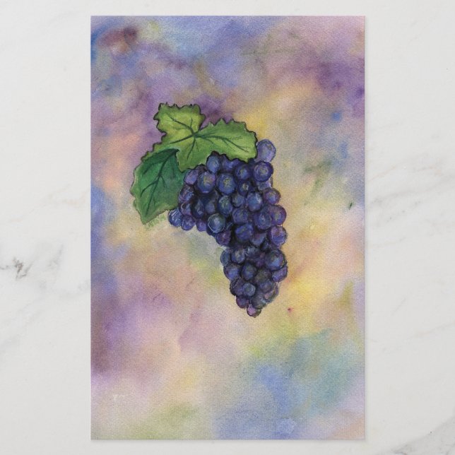 Pinot Noir Wine Grapes Stationery (Front)