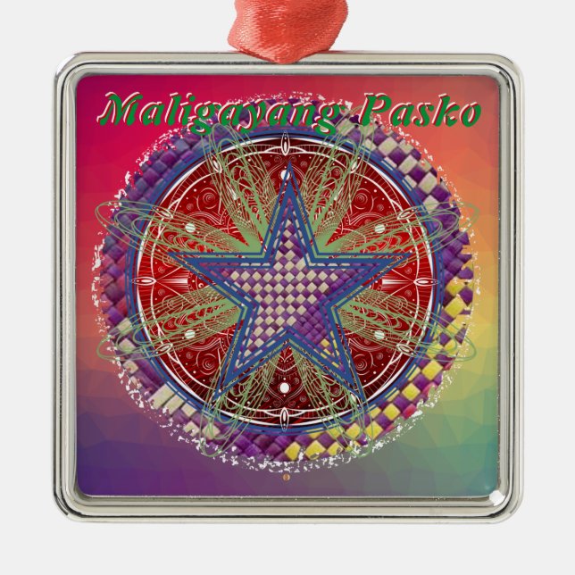 Pinoy Christmas Parol Lantern Metal Ornament (Front)