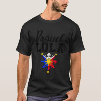 Pinoy Filipina Philippine Proud Lola - Black Lette T-Shirt