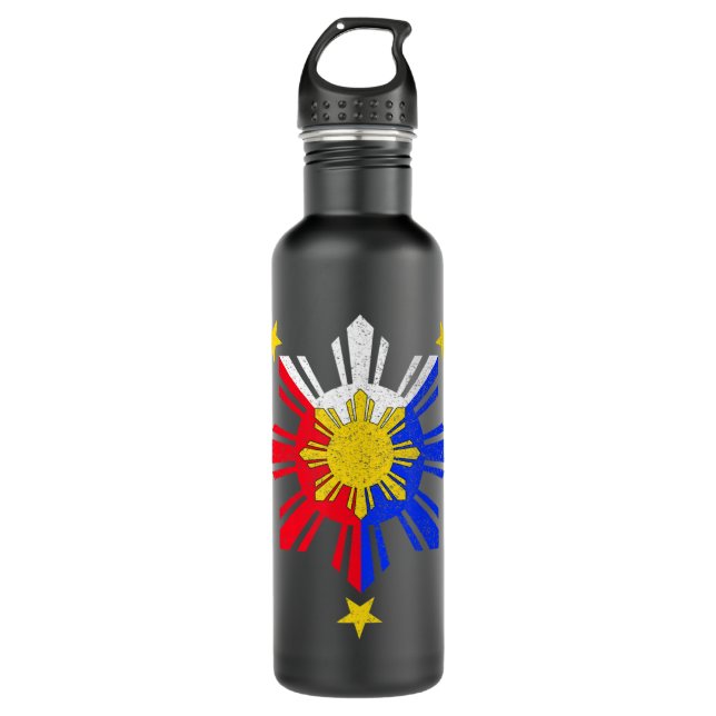 Pinoy Filipino Philippine Flag Sun.png 710 Ml Water Bottle (Front)
