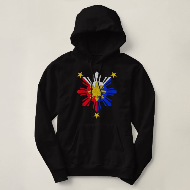 Pinoy Filipino Philippine Flag Sun.png Hoodie (Design Front)