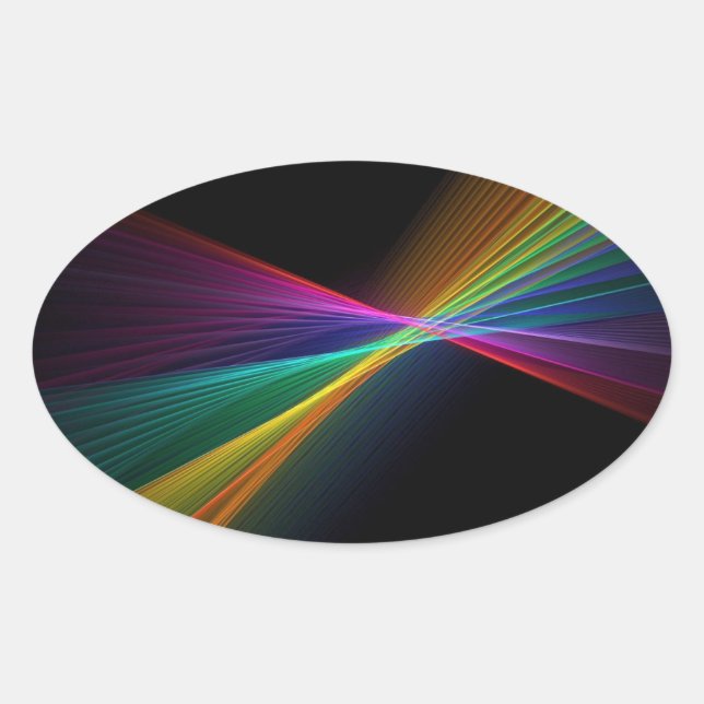 Pinpoint Rainbow Gay Pride LGBT Oval Sticker (Front)