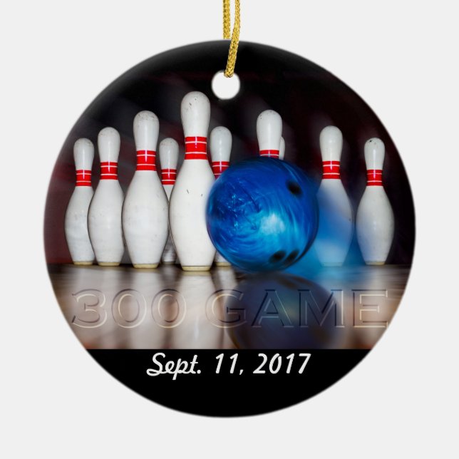 Pins and Ball 300 game ornament (Front)