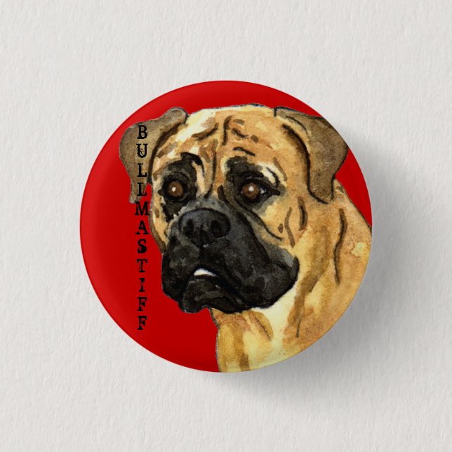 Pin's Avec Agrafe Bloc couleur Bullmastiff (Devant)