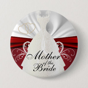 Pin's Avec Agrafe Elegant Bridal Party with Red Accents